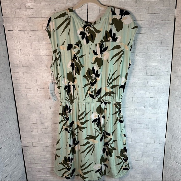 Liz Claiborne floral, tropical mini dress drawstring waist tropical plus size - Picture 2 of 10